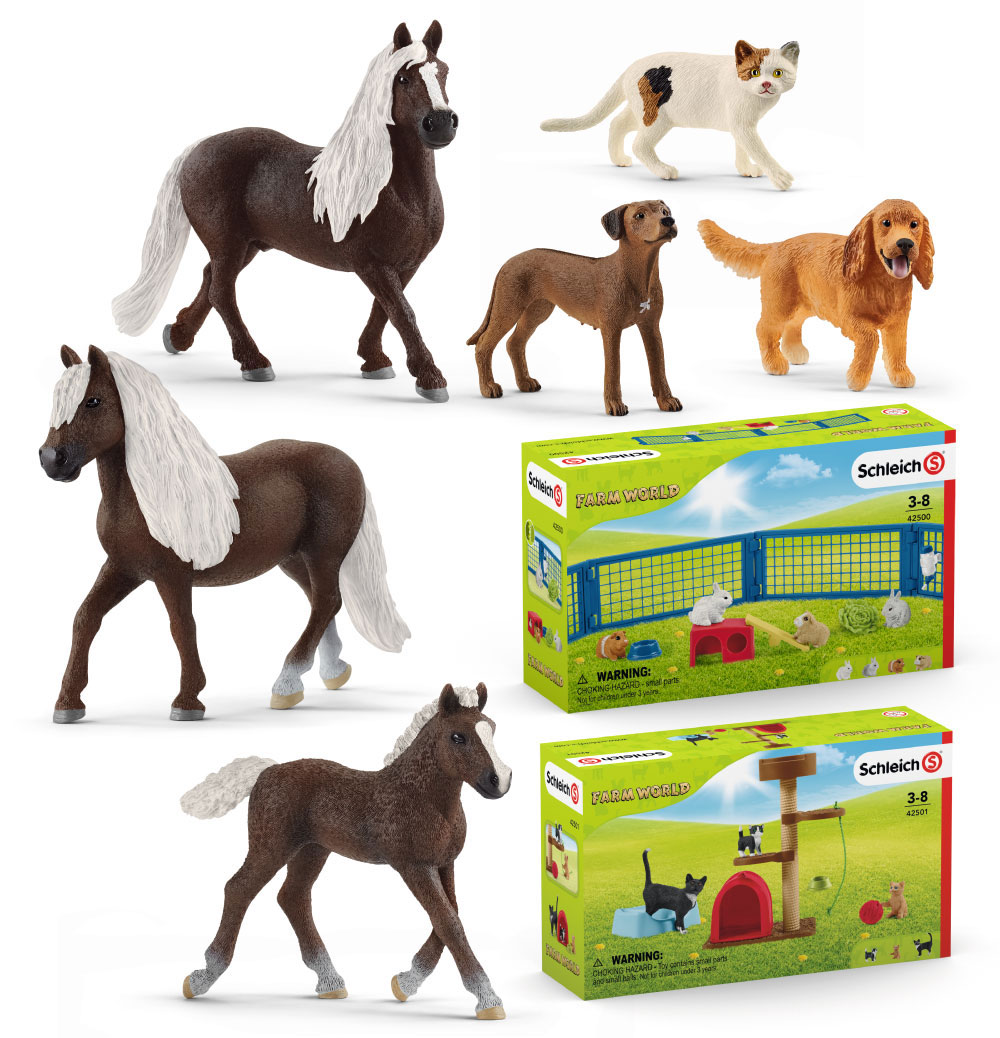 Schleich Farm World Neuheiten 2020 Hund Katze Stute Fohlen Spielfiguren